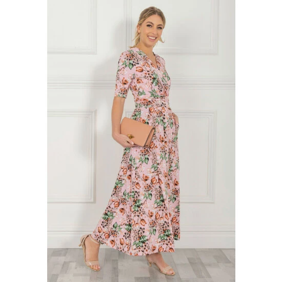 Jolie Moi Molly Pink Jersey Maxi Dress 5 Jolie Moi Molly Pink Jersey Maxi Dress - Image 3