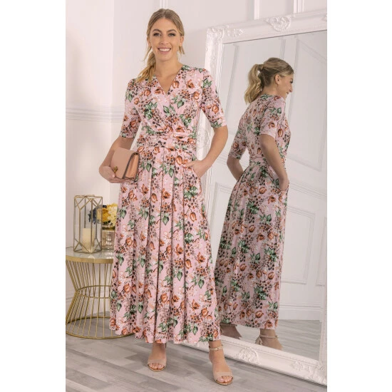 Jolie Moi Molly Pink Jersey Maxi Dress 6 Jolie Moi Molly Pink Jersey Maxi Dress - Image 4