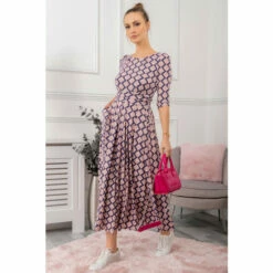 Jolie Moi Pink 3/4th Sleeve Jersey Maxi Dress