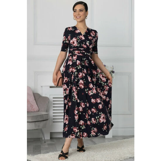 Jolie Moi Blue Kiera Wrap Front Maxi Dress 5 Jolie Moi Blue Kiera Wrap Front Maxi Dress - Image 3