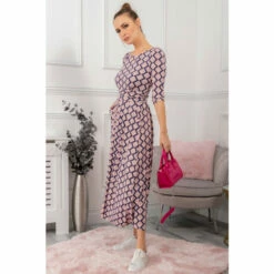 Jolie Moi Pink 3/4th Sleeve Jersey Maxi Dress -Jolie Moi Shop unnamed file 65