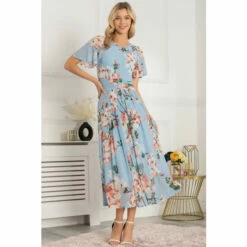 Jolie Moi Blue Anaiah Mesh Maxi Dress -Jolie Moi Shop unnamed file 652