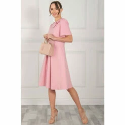 Jolie Moi Pink Valencia Button Collar Dress -Jolie Moi Shop unnamed file 692