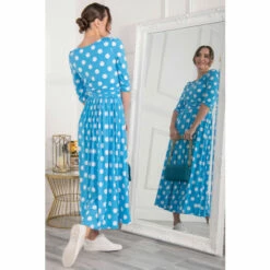 Jolie Moi Blue Deasia Polka Dot Print Maxi Dress -Jolie Moi Shop unnamed file 699