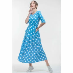 Jolie Moi Blue Deasia Polka Dot Print Maxi Dress -Jolie Moi Shop unnamed file 702