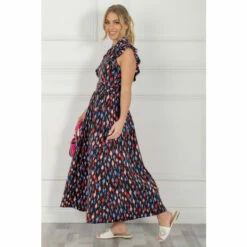 Jolie Moi Blue Ruffle Shoulder Maxi Dress -Jolie Moi Shop unnamed file 72