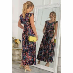 Jolie Moi Blue Adalena Frill Shoudler Maxi Dress -Jolie Moi Shop unnamed file 725