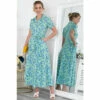 Jolie Moi Green Viera Maxi Shirt Dress