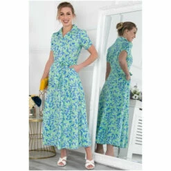 Jolie Moi Green Viera Maxi Shirt Dress -Jolie Moi Shop unnamed file 735