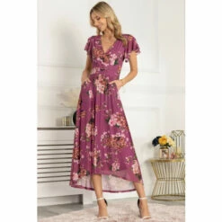 Jolie Moi Purple Eliza Dip Hem Mesh Maxi Dress -Jolie Moi Shop unnamed file 78