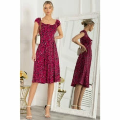 Jolie Moi Pink Lindsey Bow Front Midi Dress -Jolie Moi Shop unnamed file 793