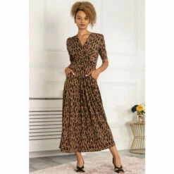 Jolie Moi Akayla Printed Brown Jersey Maxi Dress -Jolie Moi Shop unnamed file 803