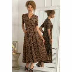 Jolie Moi Akayla Printed Brown Jersey Maxi Dress -Jolie Moi Shop unnamed file 804