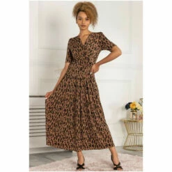 Jolie Moi Akayla Printed Brown Jersey Maxi Dress -Jolie Moi Shop unnamed file 806
