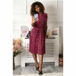 Jolie Moi Pink Maahi Frilly Midi Dress -Jolie Moi Shop unnamed file 813