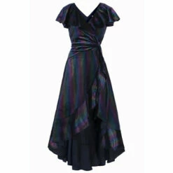 Jolie Moi Blue Print Ruffle Dip Hem Velvet Dress 12 Jolie Moi Blue Print Ruffle Dip Hem Velvet Dress -Jolie Moi Shop unnamed file 825