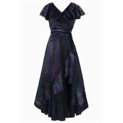 Jolie Moi Blue Print Ruffle Dip Hem Velvet Dress 13 Jolie Moi Blue Print Ruffle Dip Hem Velvet Dress -Jolie Moi Shop unnamed file 826