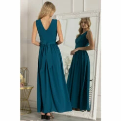 Jolie Moi Blue Plain Chiffon Maxi Dress -Jolie Moi Shop unnamed file 828
