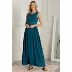 Jolie Moi Blue Plain Chiffon Maxi Dress -Jolie Moi Shop unnamed file 829