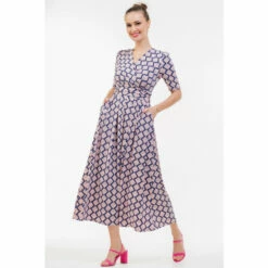 Jolie Moi Pink Wrap Front Jersey Maxi Dress