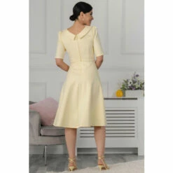 Jolie Moi Yellow Maayan Fold Neck Dress -Jolie Moi Shop unnamed file 84