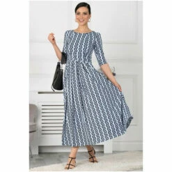 Jolie Moi Cierra Blue 3/4 Sleeve Maxi Dress 8 Jolie Moi Cierra Blue 3/4 Sleeve Maxi Dress -Jolie Moi Shop unnamed file 851