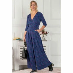 Jolie Moi Blue Giselle Wrap Front Jumpsuit -Jolie Moi Shop unnamed file 892