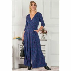 Jolie Moi Blue Giselle Wrap Front Jumpsuit -Jolie Moi Shop unnamed file 895