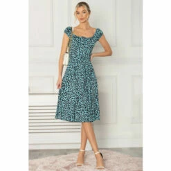Jolie Moi Blue Lindsey Bow Front Midi Dress