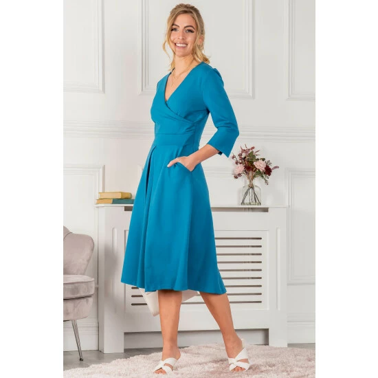 unnamed-file-918.jpg Jolie Moi Blue Paige 3/4 Sleeve Wrap Dress -Jolie Moi Shop unnamed file 918