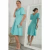 Jolie Moi Blue Valencia Button Collar Dress
