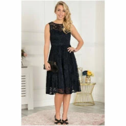 Jolie Moi Blue Fit And Flare Lace Dress -Jolie Moi Shop unnamed file 941