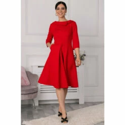 Jolie Moi Red Kyndall Sleeve Midi Dress -Jolie Moi Shop unnamed file 944